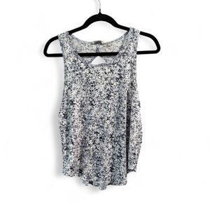 Athleta Small Flowy Keyhole Tank Top Blue Speckle‎